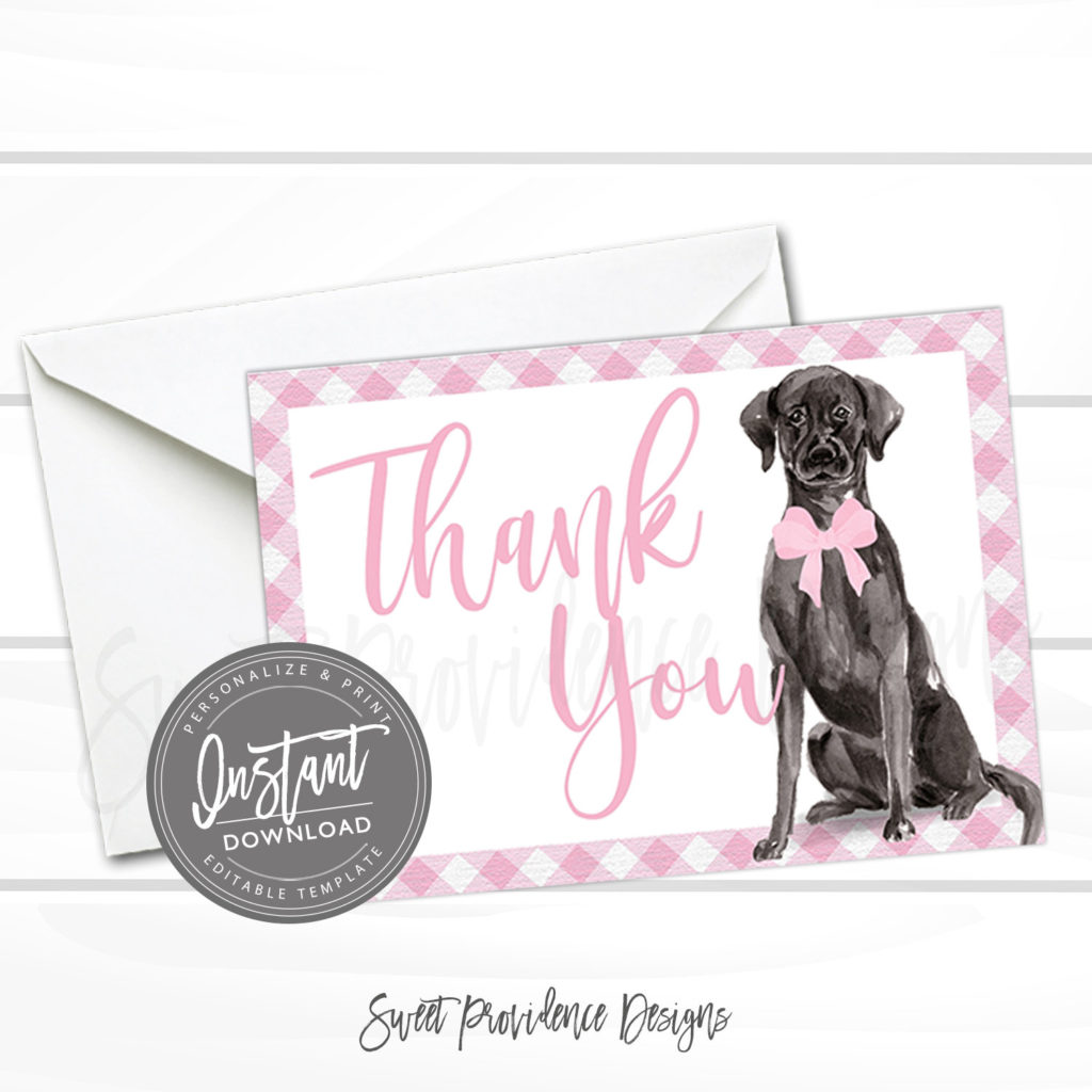 Black Lab Thank You Card | Sweet Providence Designs