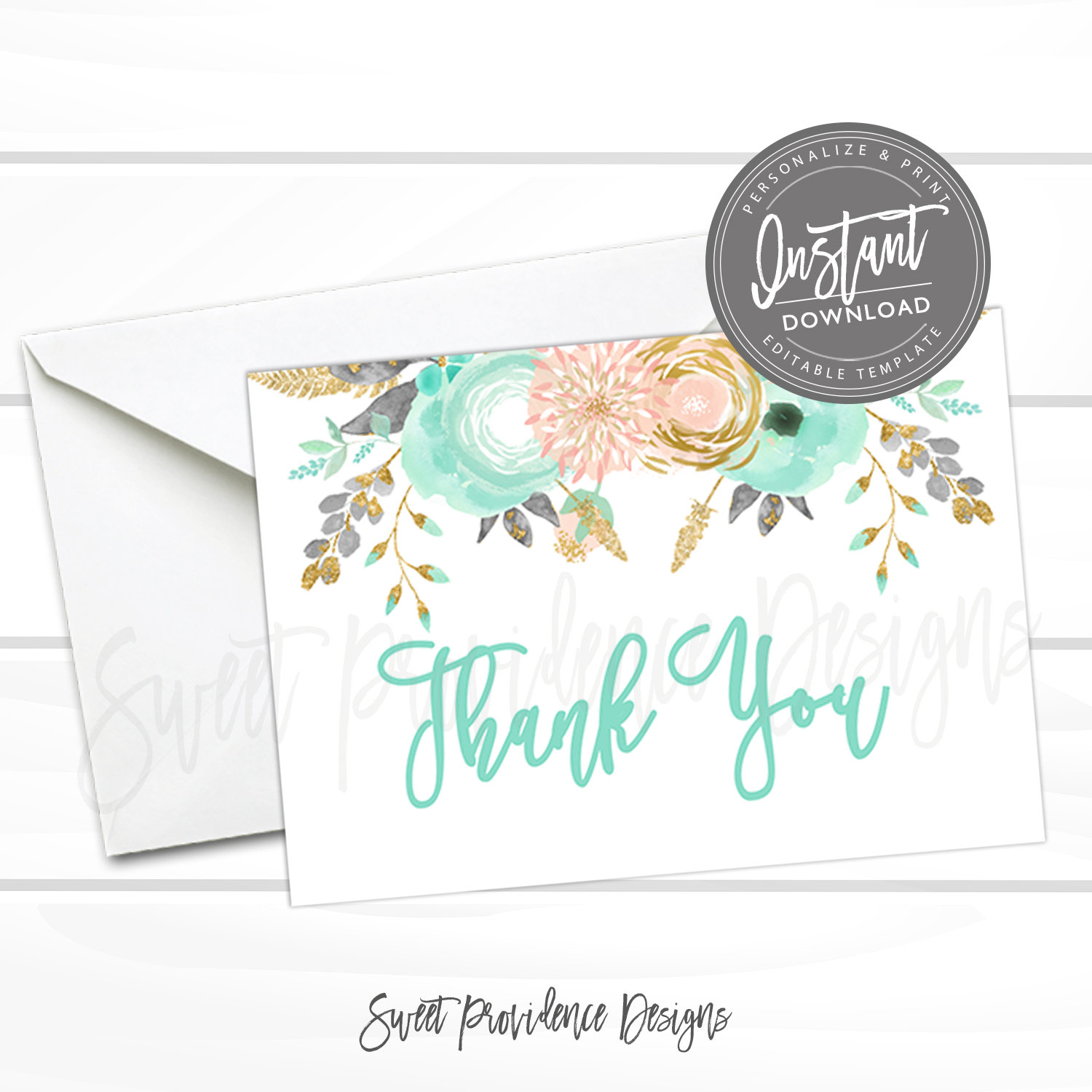 Editable Thank You Card | Sweet Providence Designs