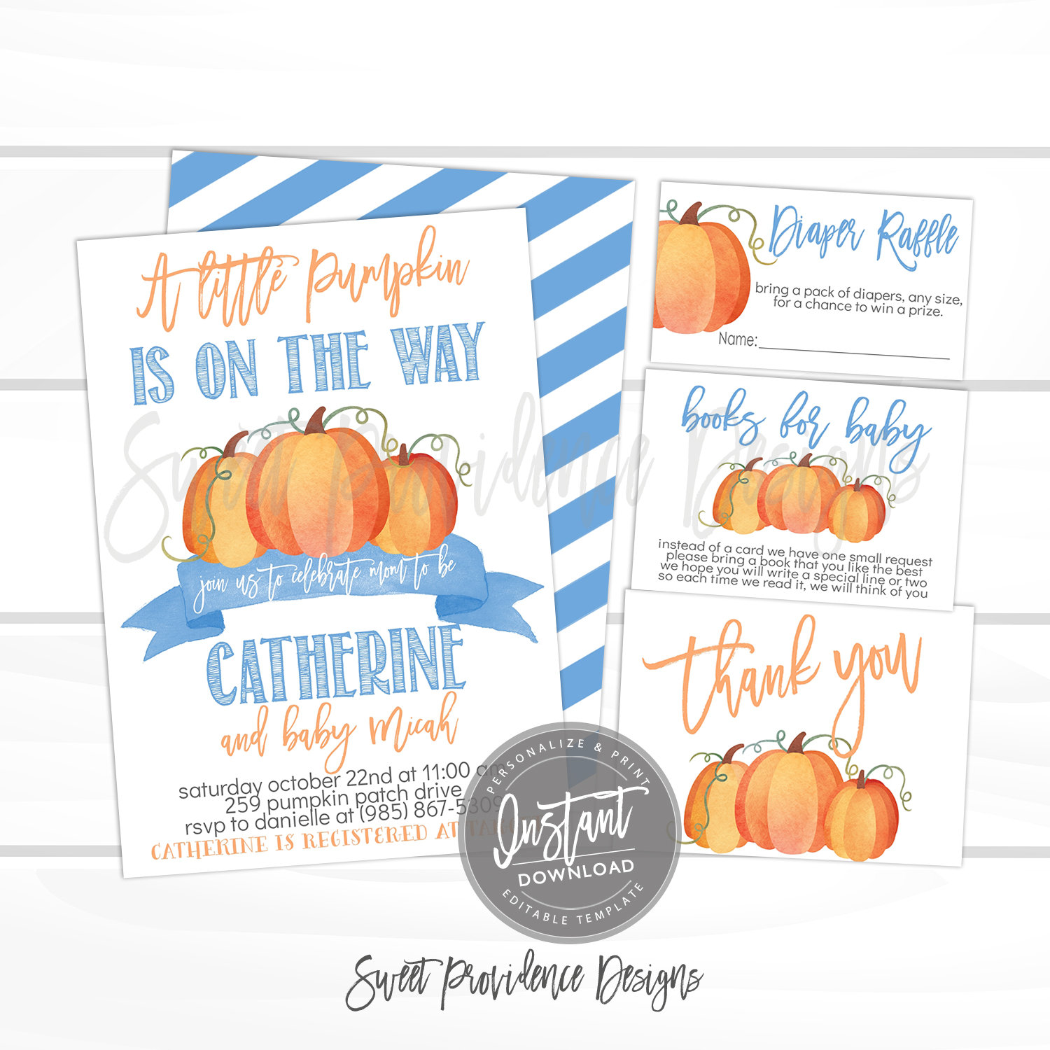 Fall Baby Shower Invitation – Sweet Providence Designs