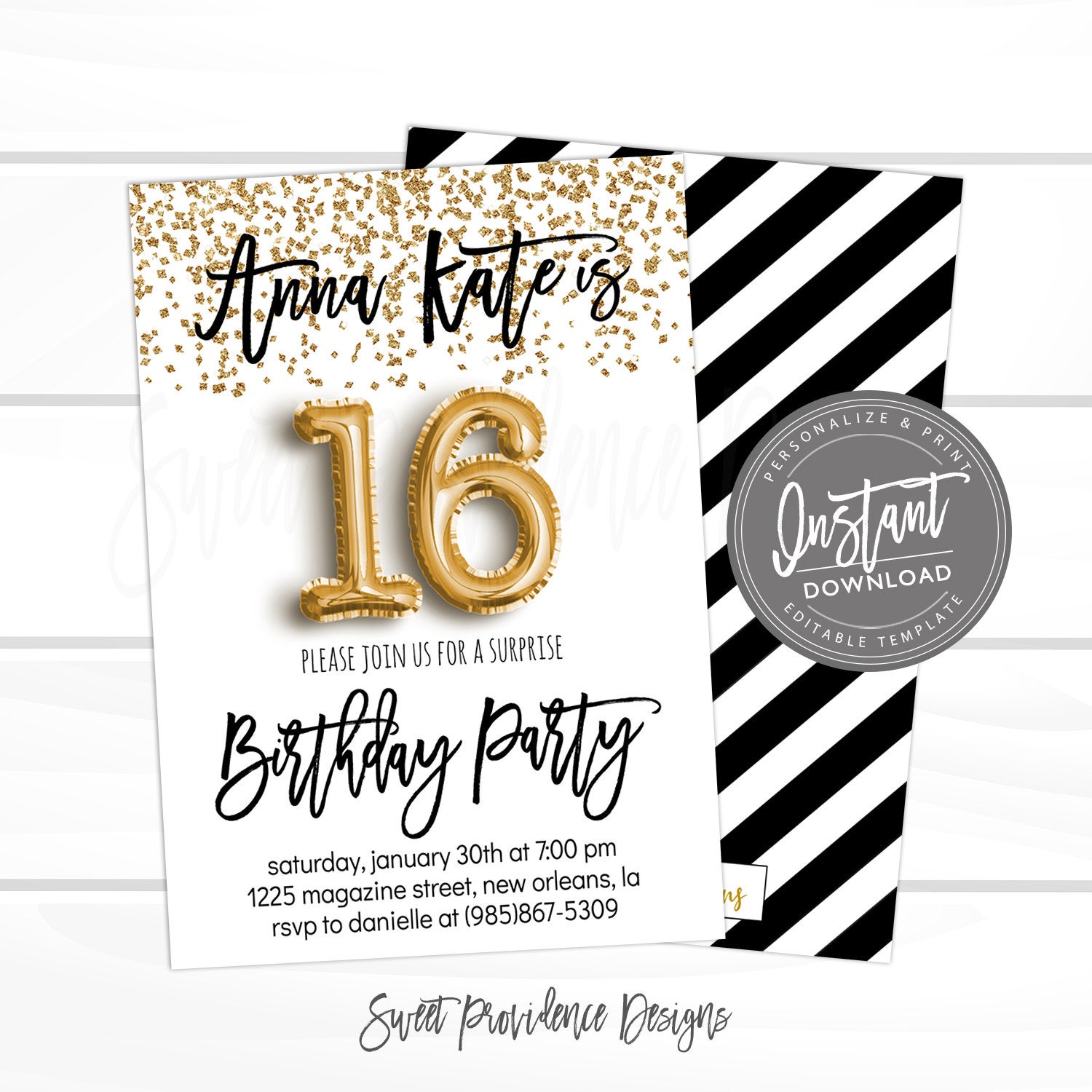 16th-birthday-invitation-sweet-providence-designs