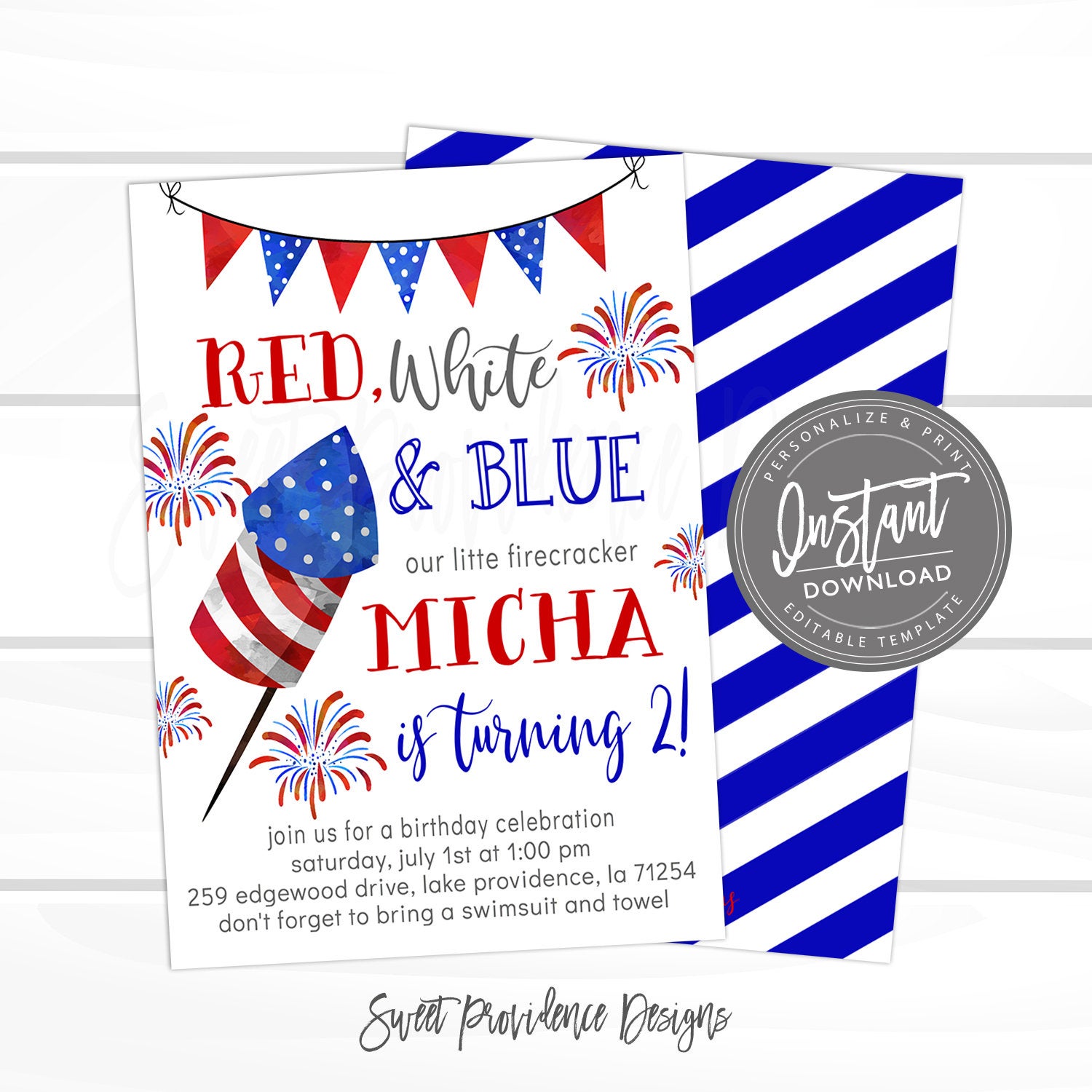 July 4th Party Invitation Template