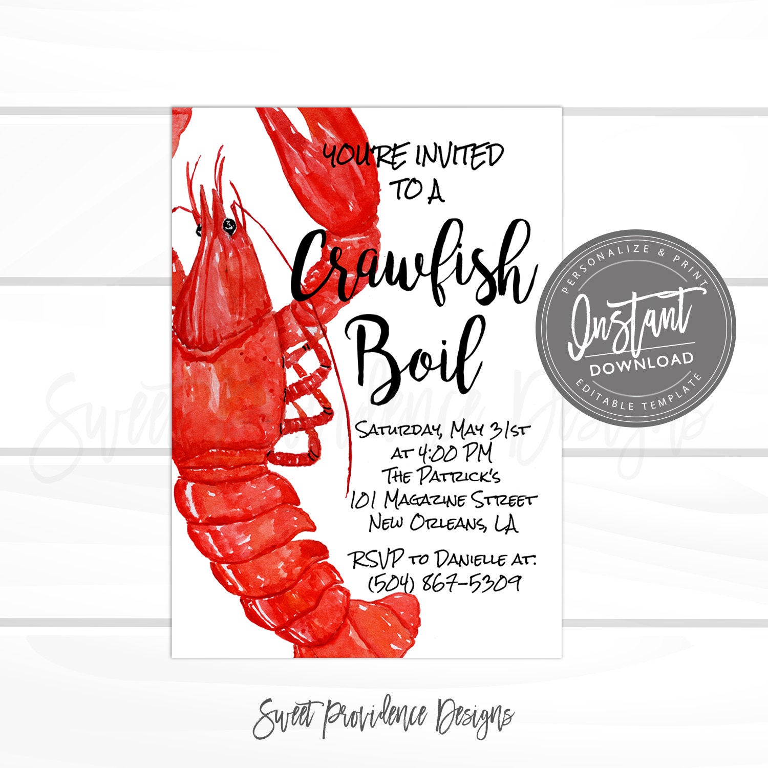 Crawfish Boil Invitations Free Printable