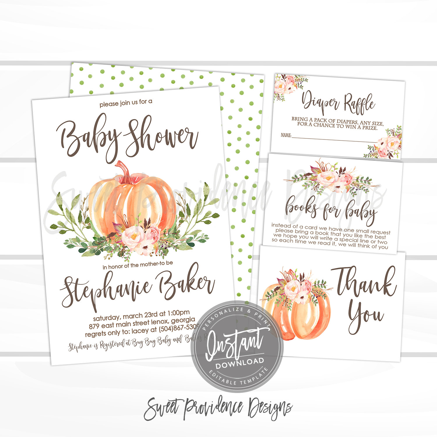 Fall Baby Shower Invitation – Sweet Providence Designs