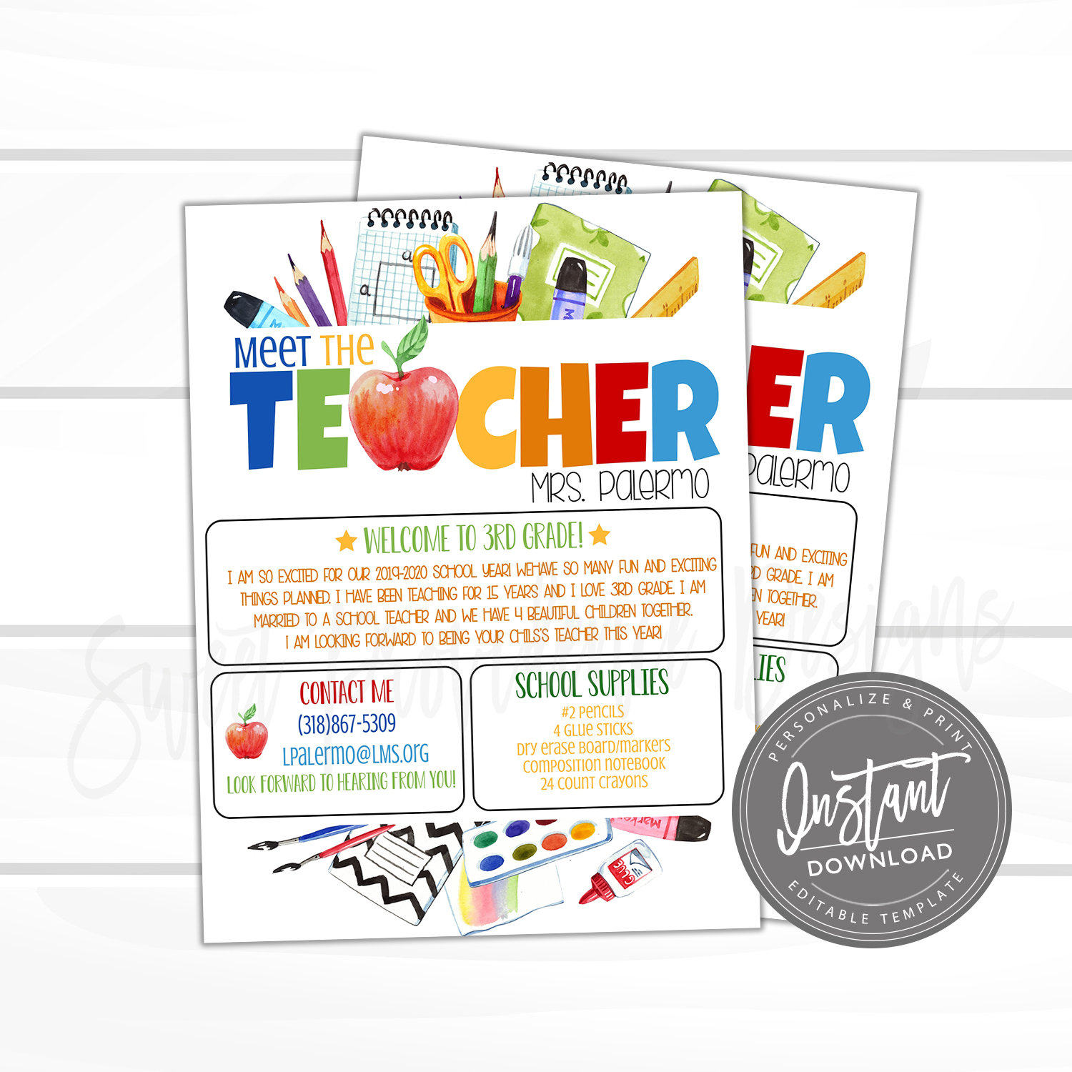 Editable Meet the Teacher School Open House Flyer Sweet Providence