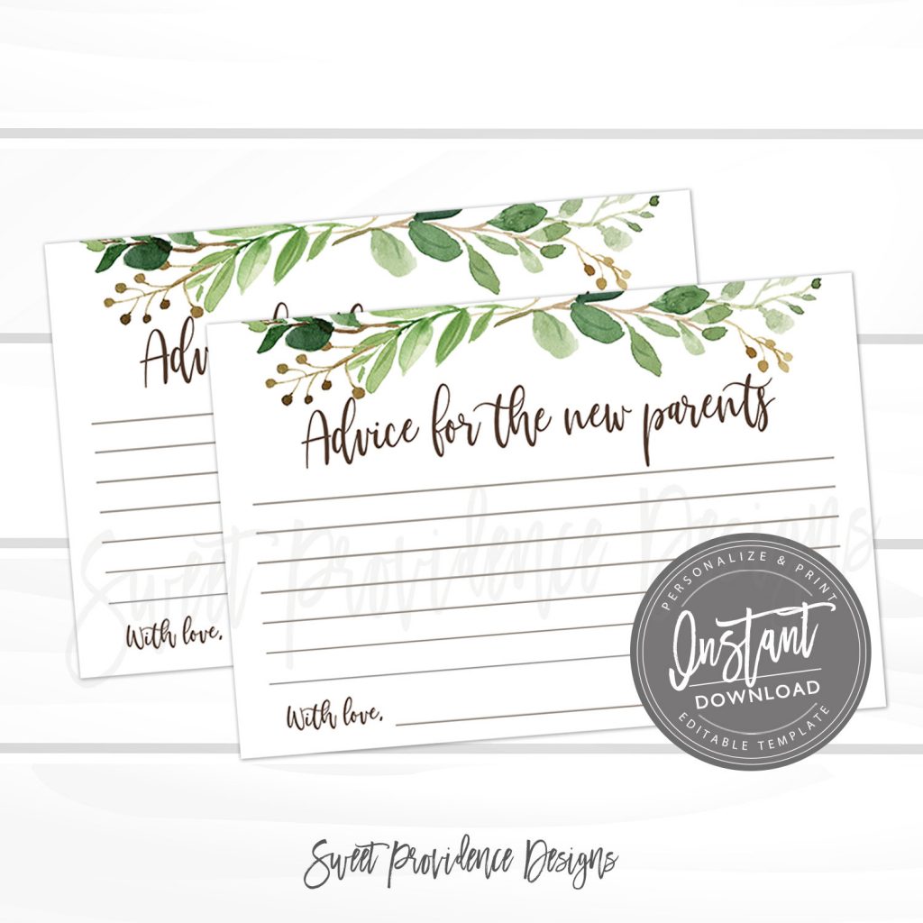 Advice Card for New Parents | Sweet Providence Designs