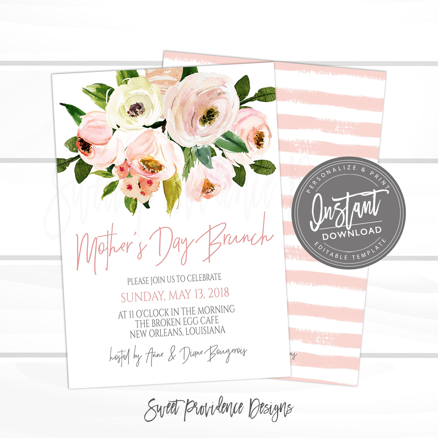 Mother #39 s Day Brunch Invitation Sweet Providence Designs