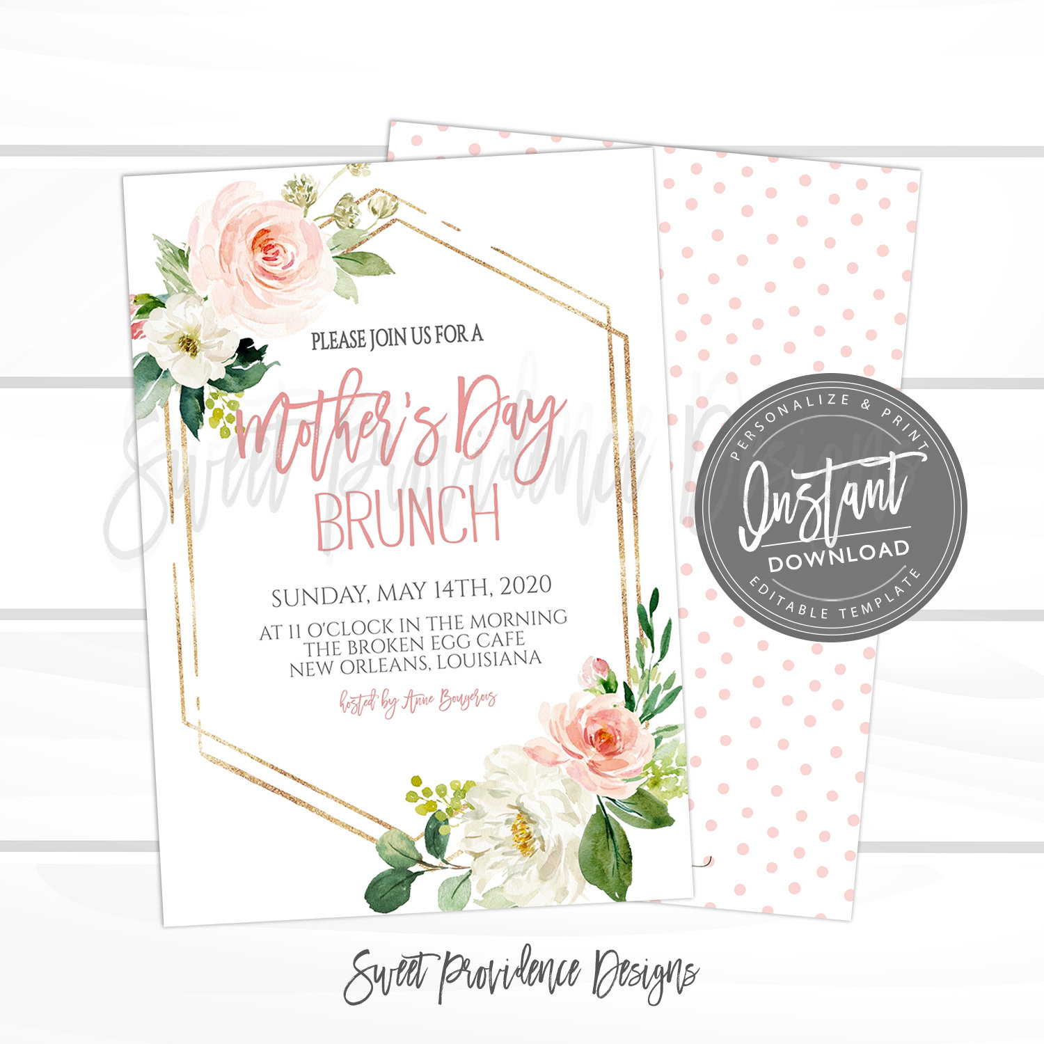 Mothers Day Brunch Invitation Sweet Providence Designs