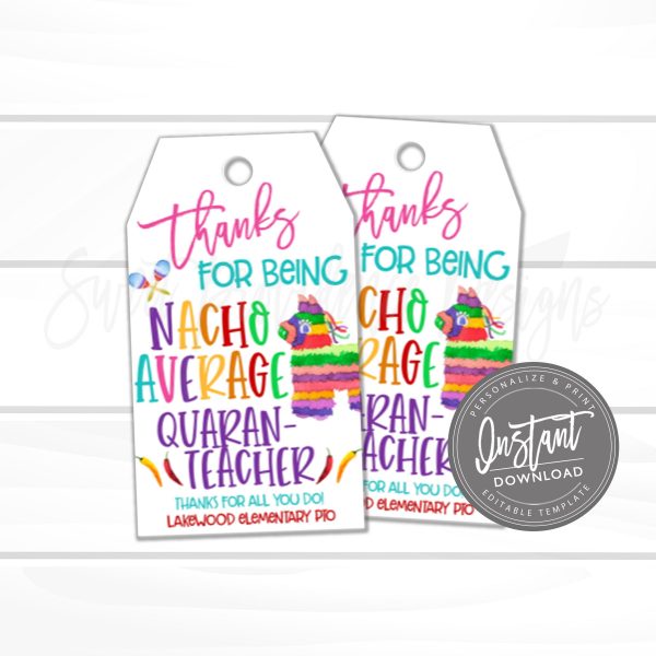 Quaran-Teacher Appreciation Thank You Tag – Sweet Providence Designs