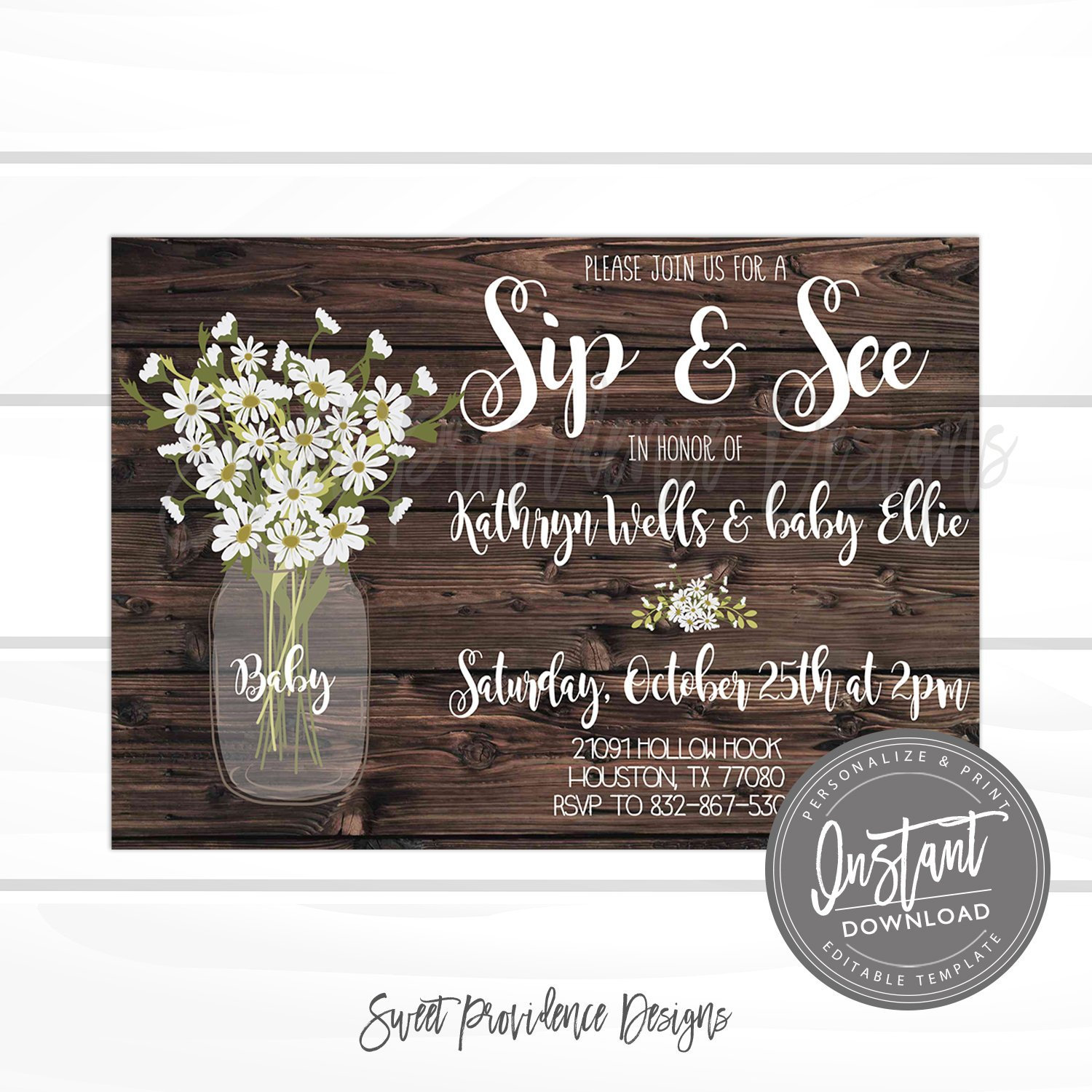 Sip and See Invitation Design 2