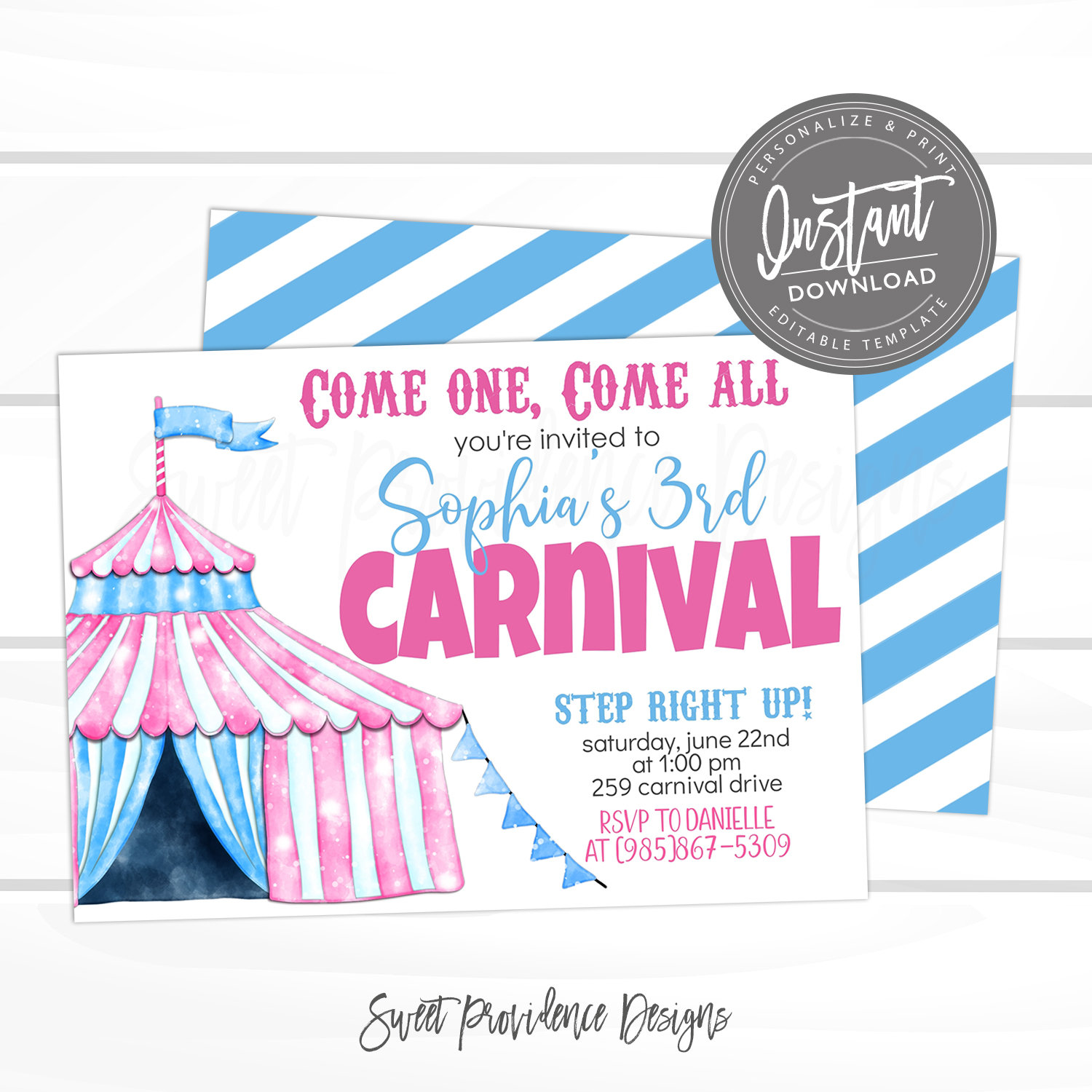 carnival ticket invitations