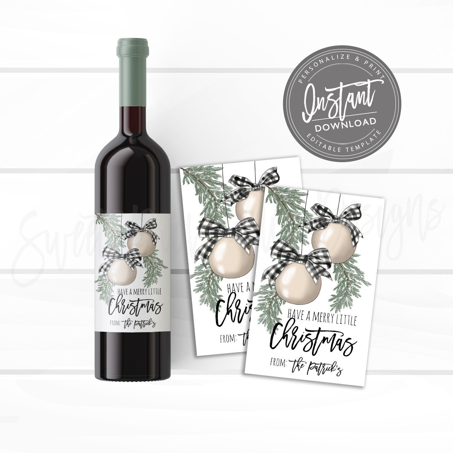 editable christmas wine label christmas gift idea printable teacher