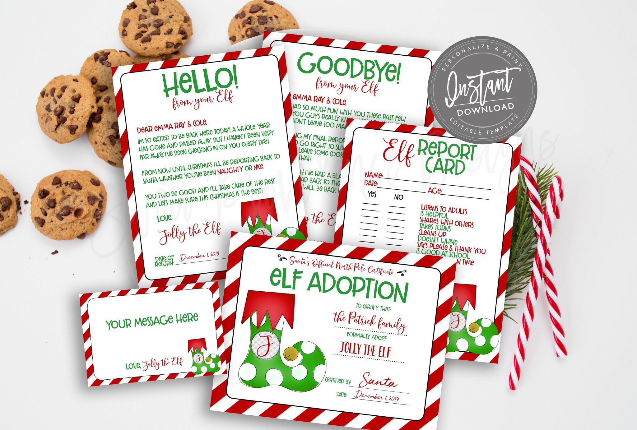 EDITABLE Elf Stationery, Printable Elf Letters, Notes from the Elf, Elf