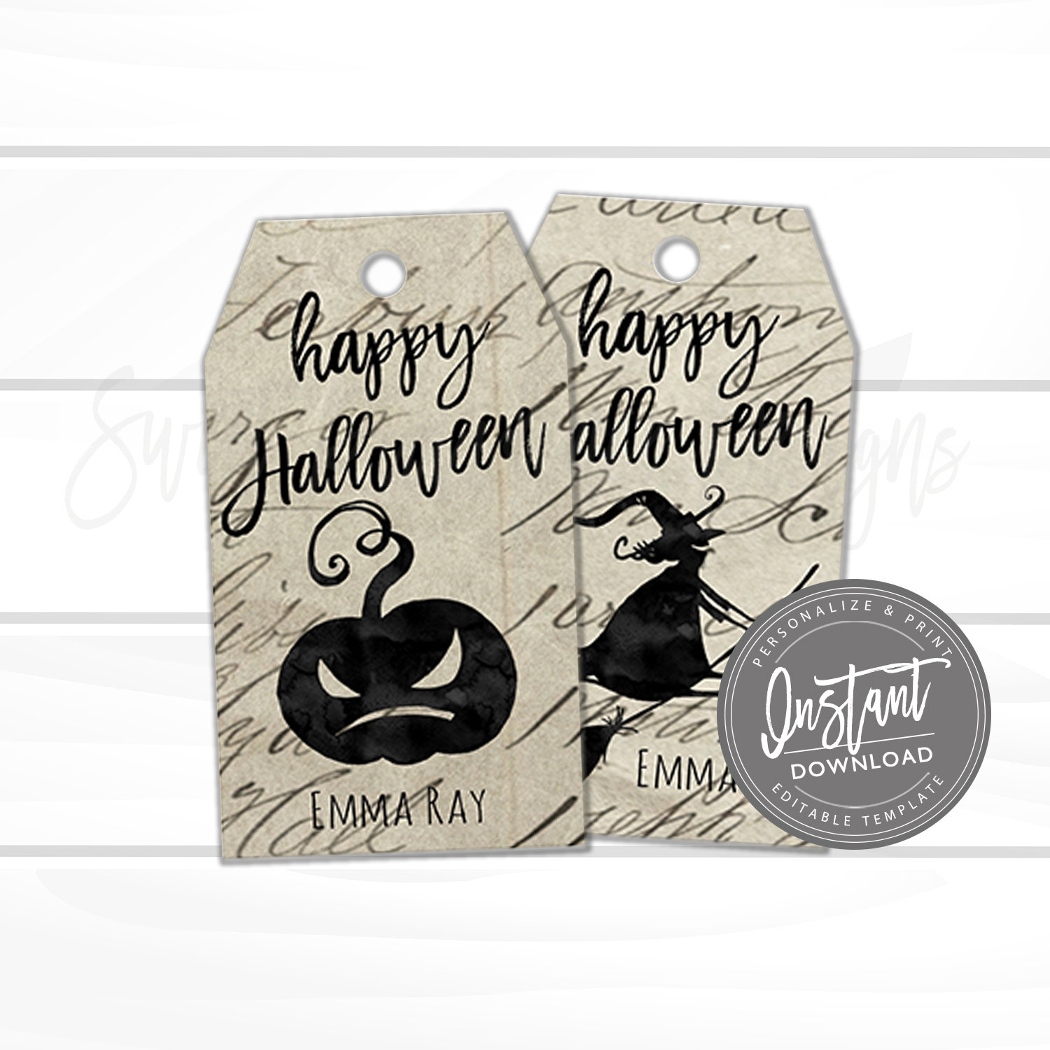 Halloween Gift Tag Gift Tags, Personalized Halloween Party Tags