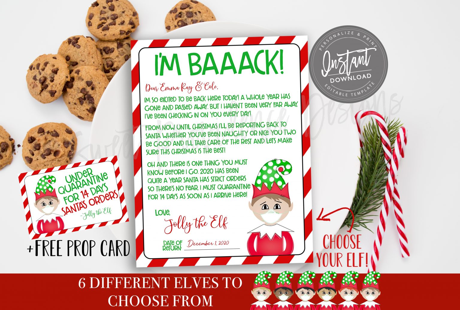 Elf Quarantine Arrival Letter, Editable Elf Welcome Note, 2021 Santa ...