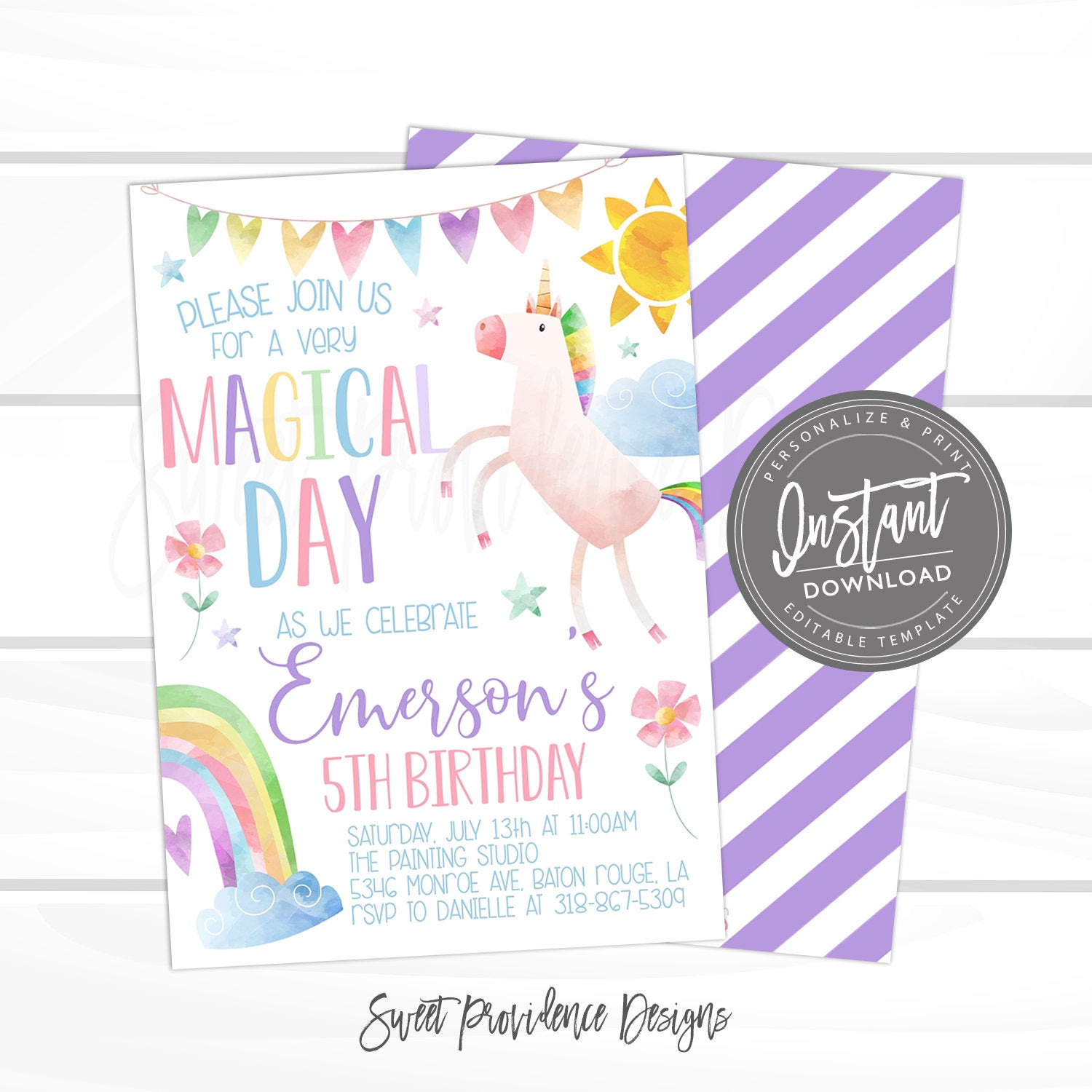 unicorn birthday invitation unicorn invitation template magical