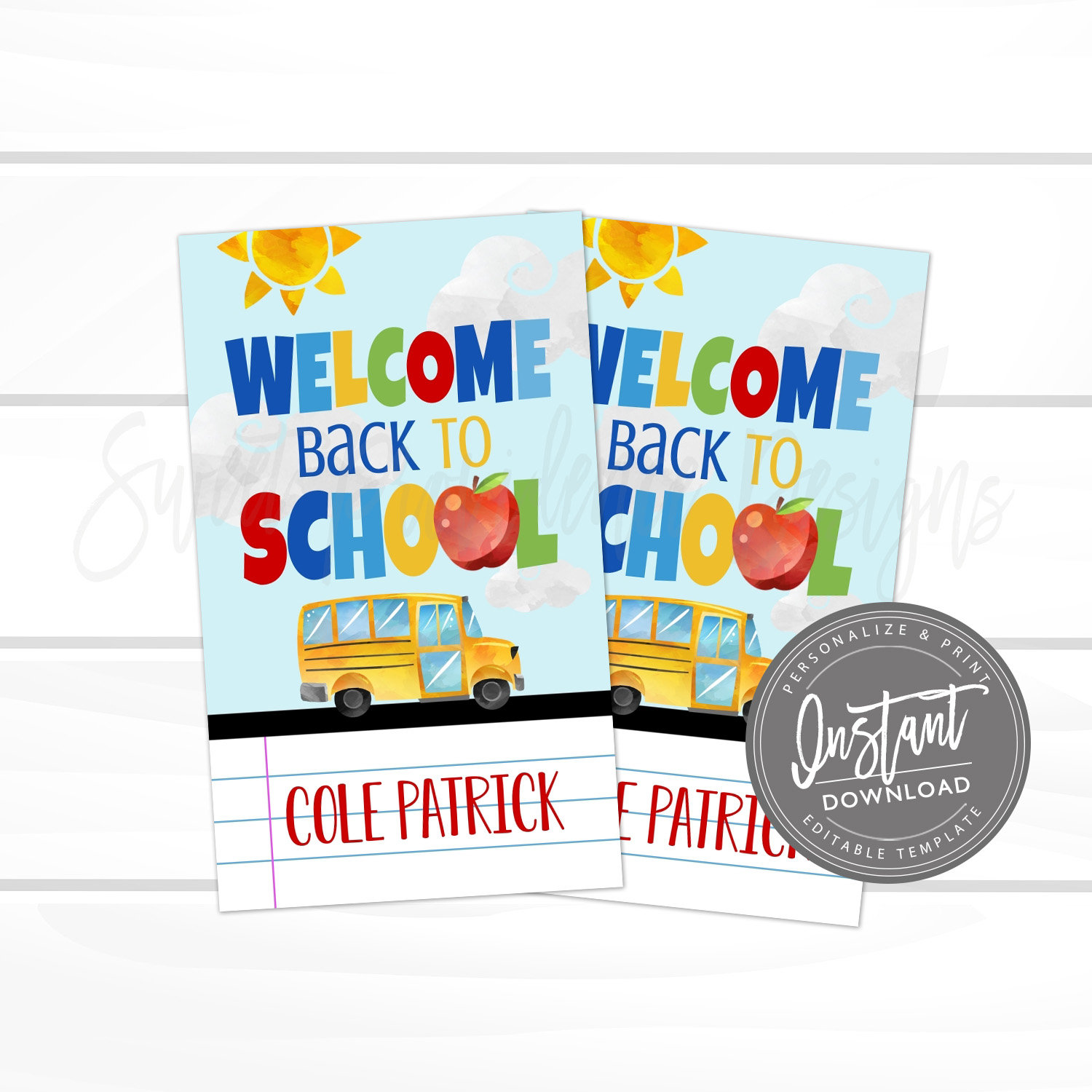 Back To School Printable Name Welcome Back Name Template Student Teacher Printables Pto Pta Instant Access Edit Now Sweet Providence Designs