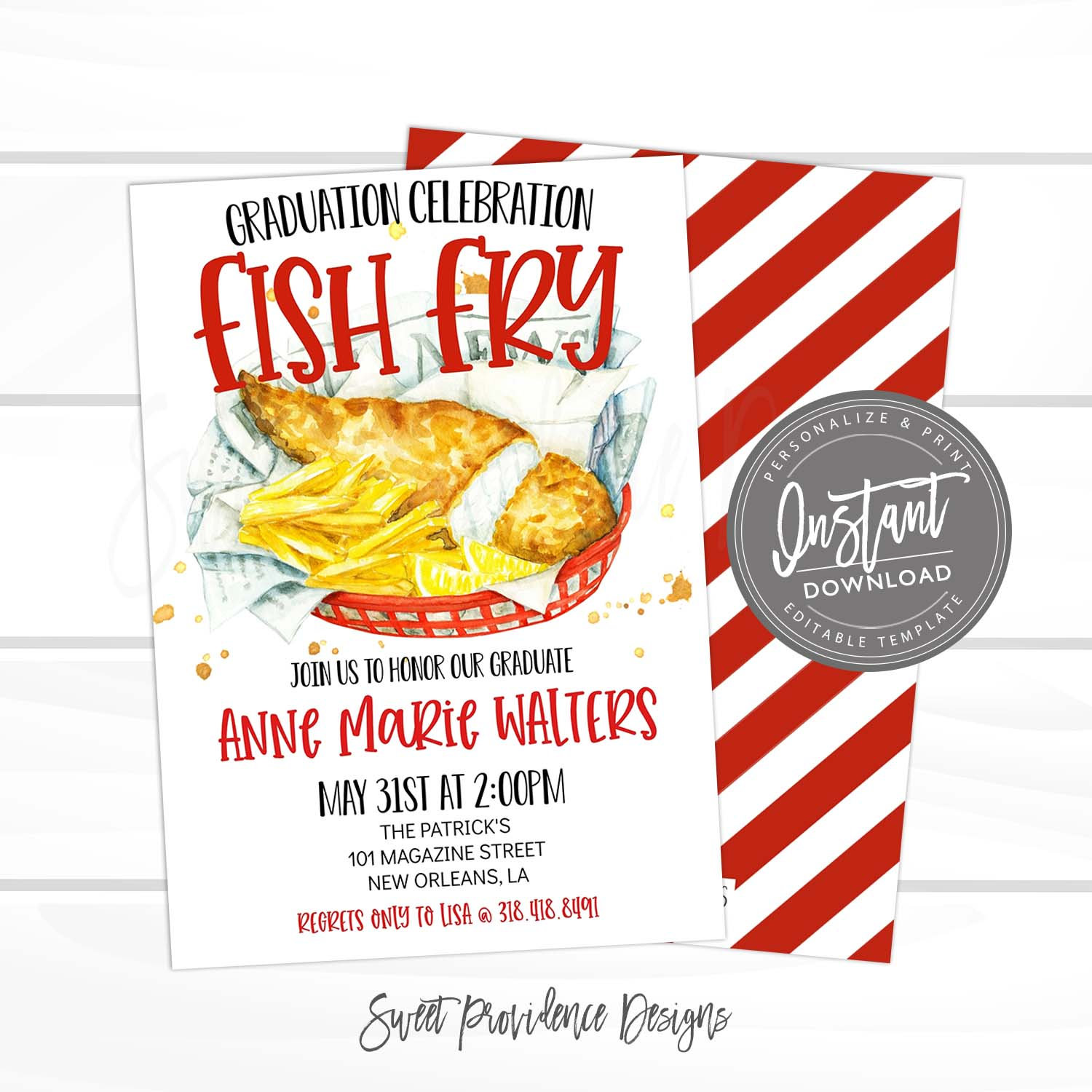 Fish Fry Invitation, Any Occassion Fish Fry Fundraiser flyer, Editable