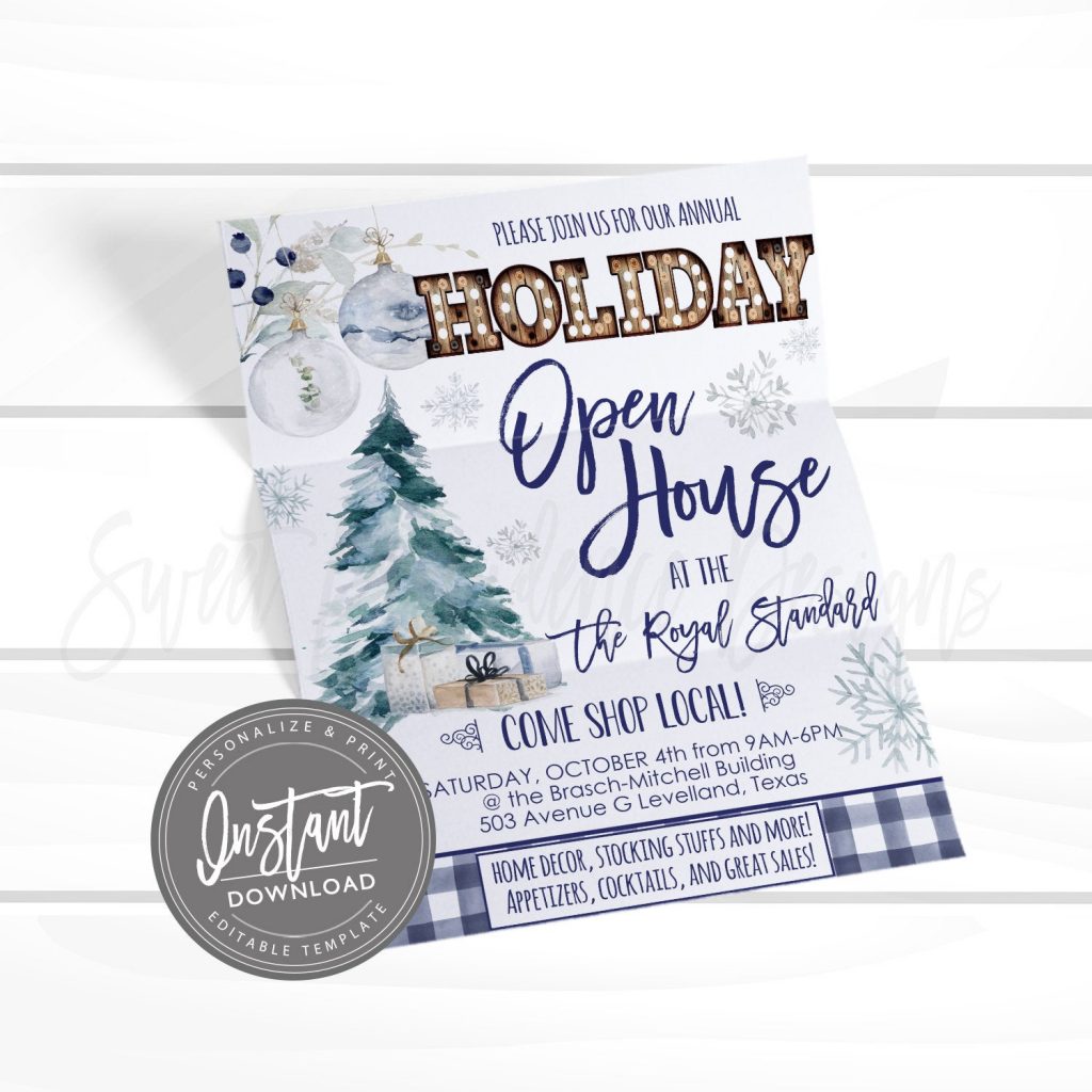 Holiday Flyer, Editable Christmas Craft Festival Boutique Invite ...