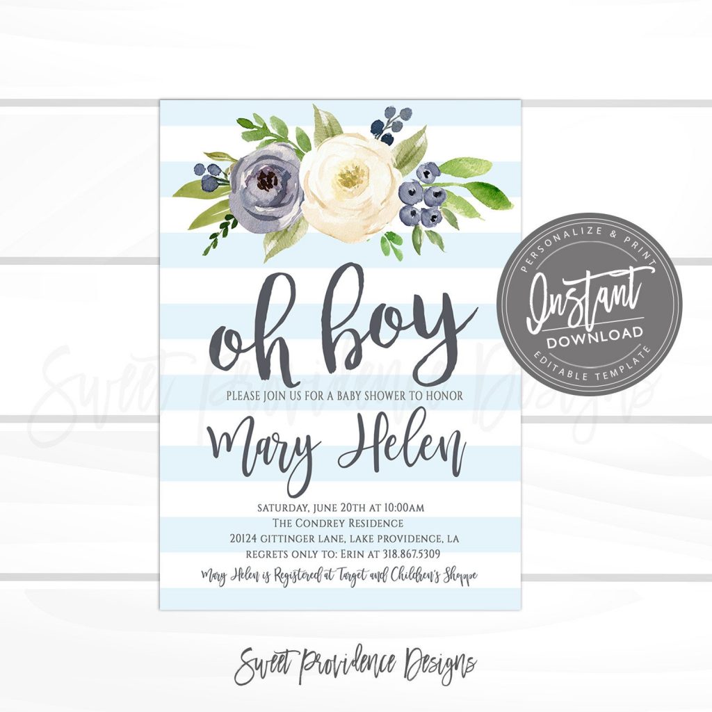 Boy oh boy 2024 baby shower invitations