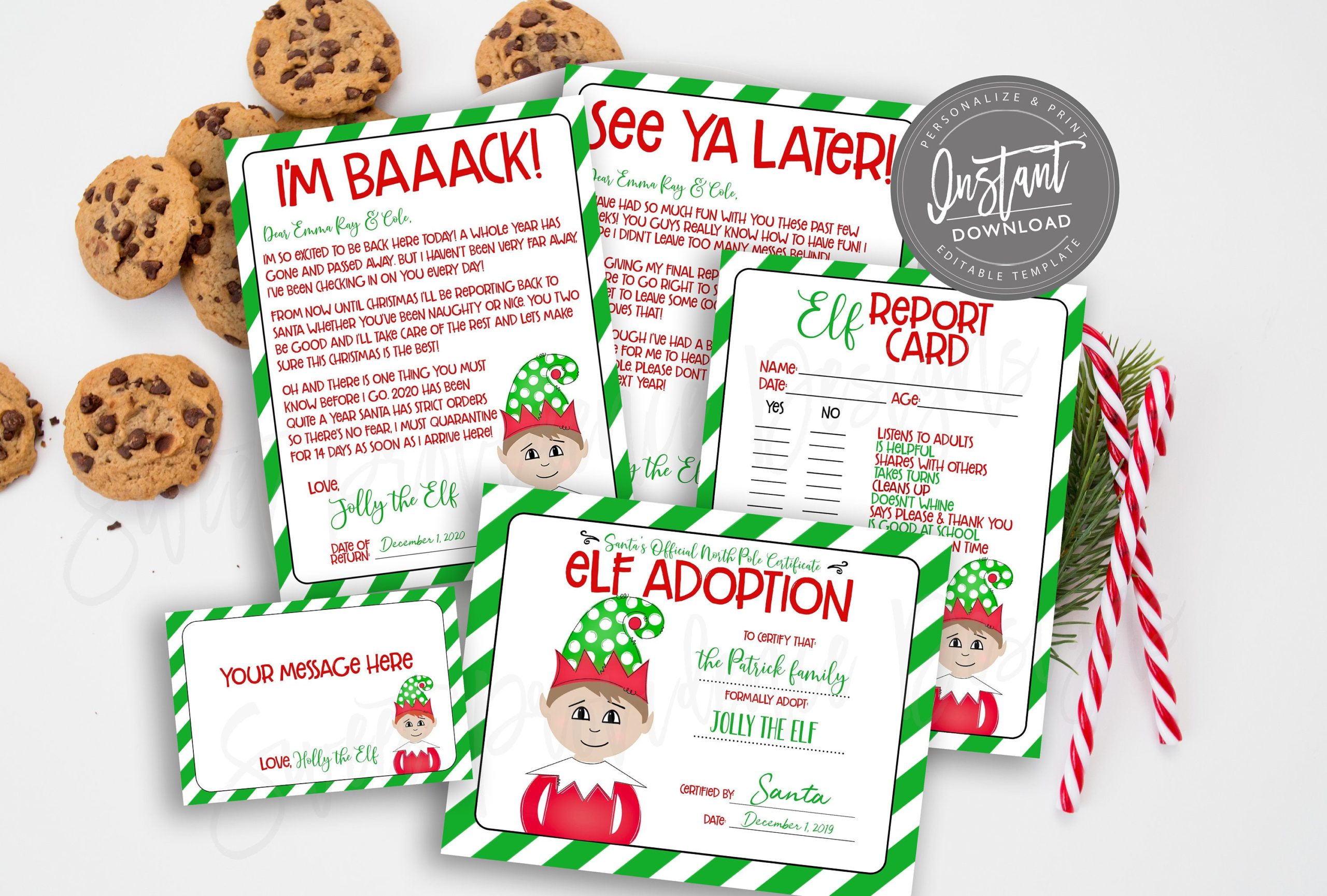 EDITABLE Elf Goodbye Stationery, Printable Elf Letters, Notes from the Elf, Elf Prop Idea, DIY Elf Activity Santa North Pole Instant Access
