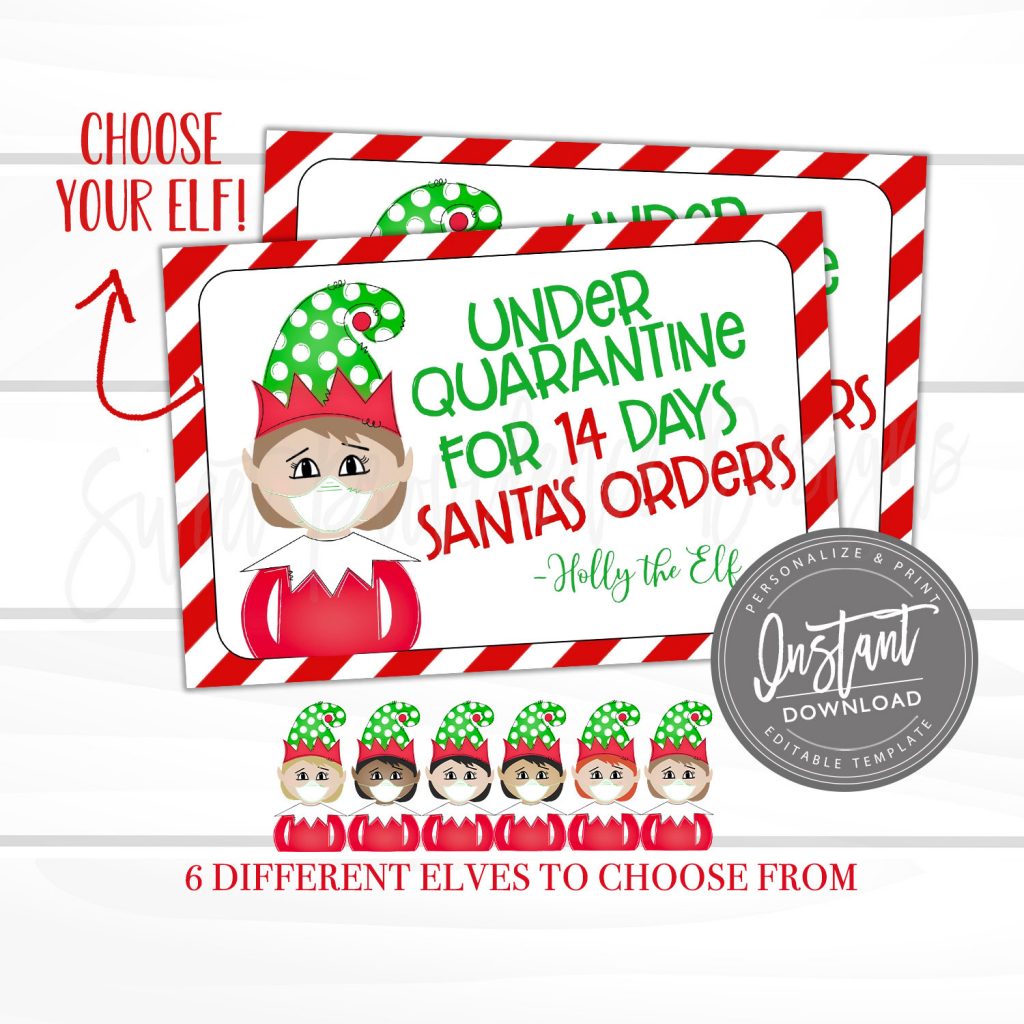 EDITABLE Elf Quarantine Notice, Printable Elf Letter, Notes from the ...