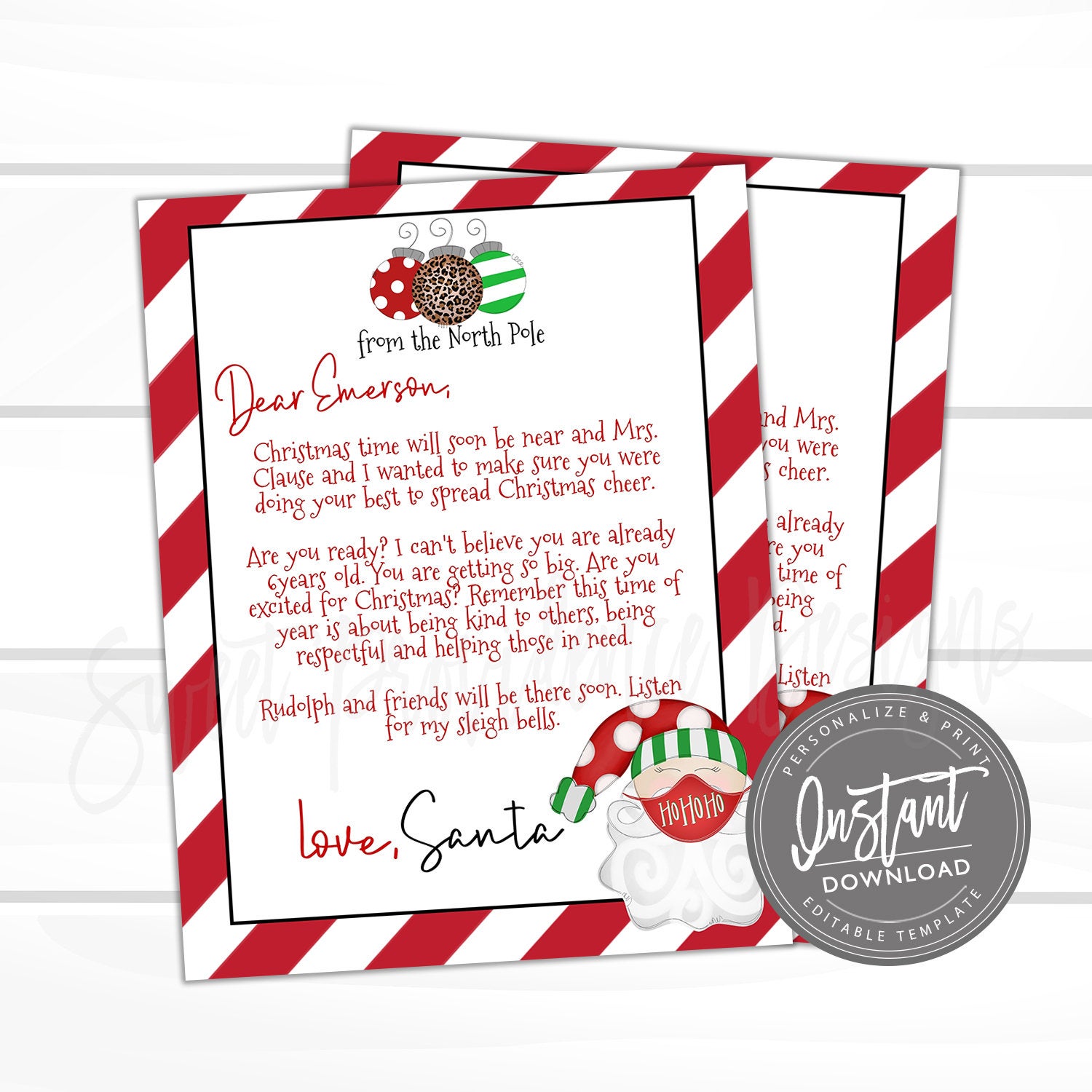 Letter from Santa Printable, 2021 Quarantine Santa Letter Instant Download Personalized