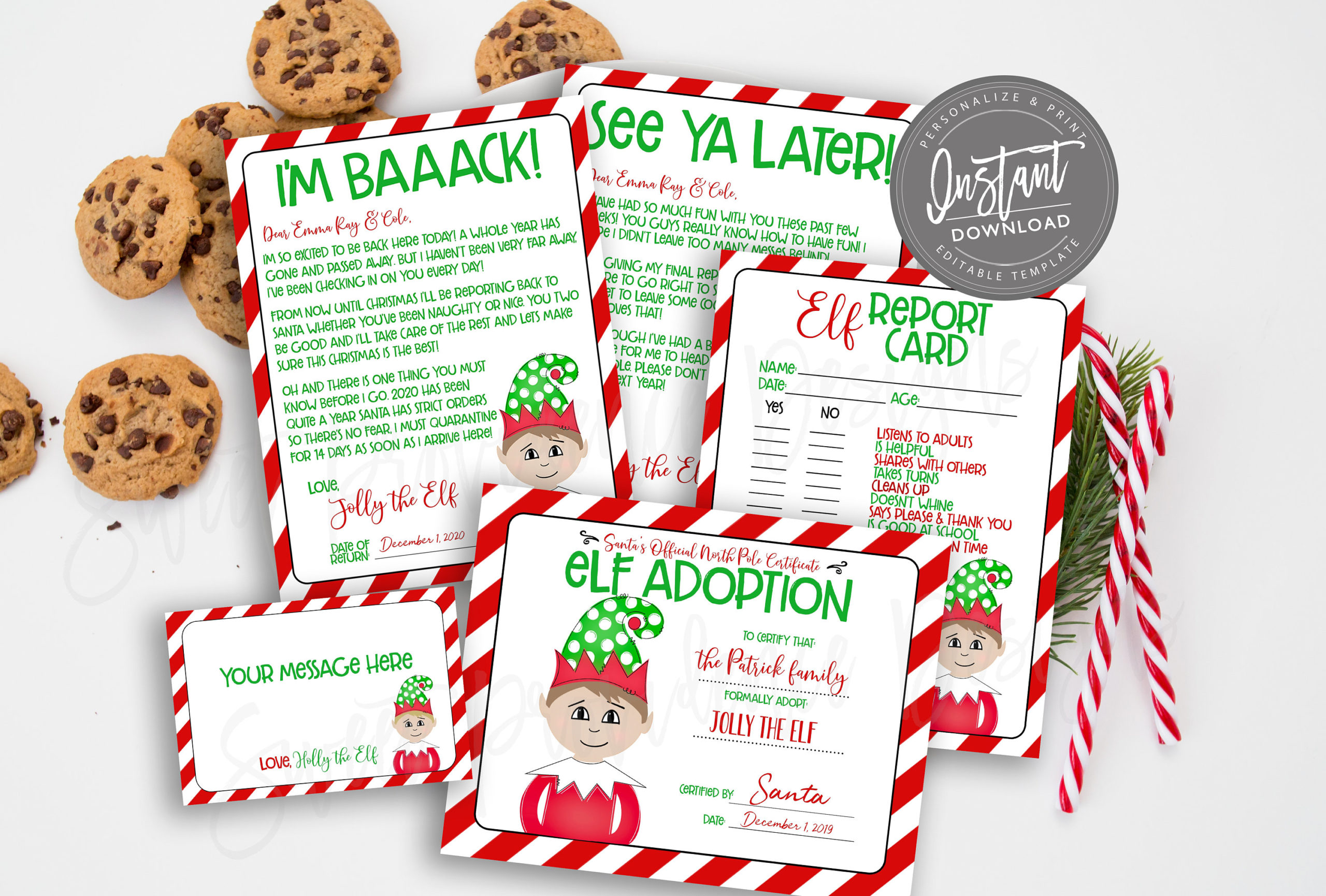 Elf Arrival Letter, I'm Back Editable Goodbye Quarantine, 2021 Santa Letter, Custom Christmas Personalized Printable Instant Access EDIT NOW