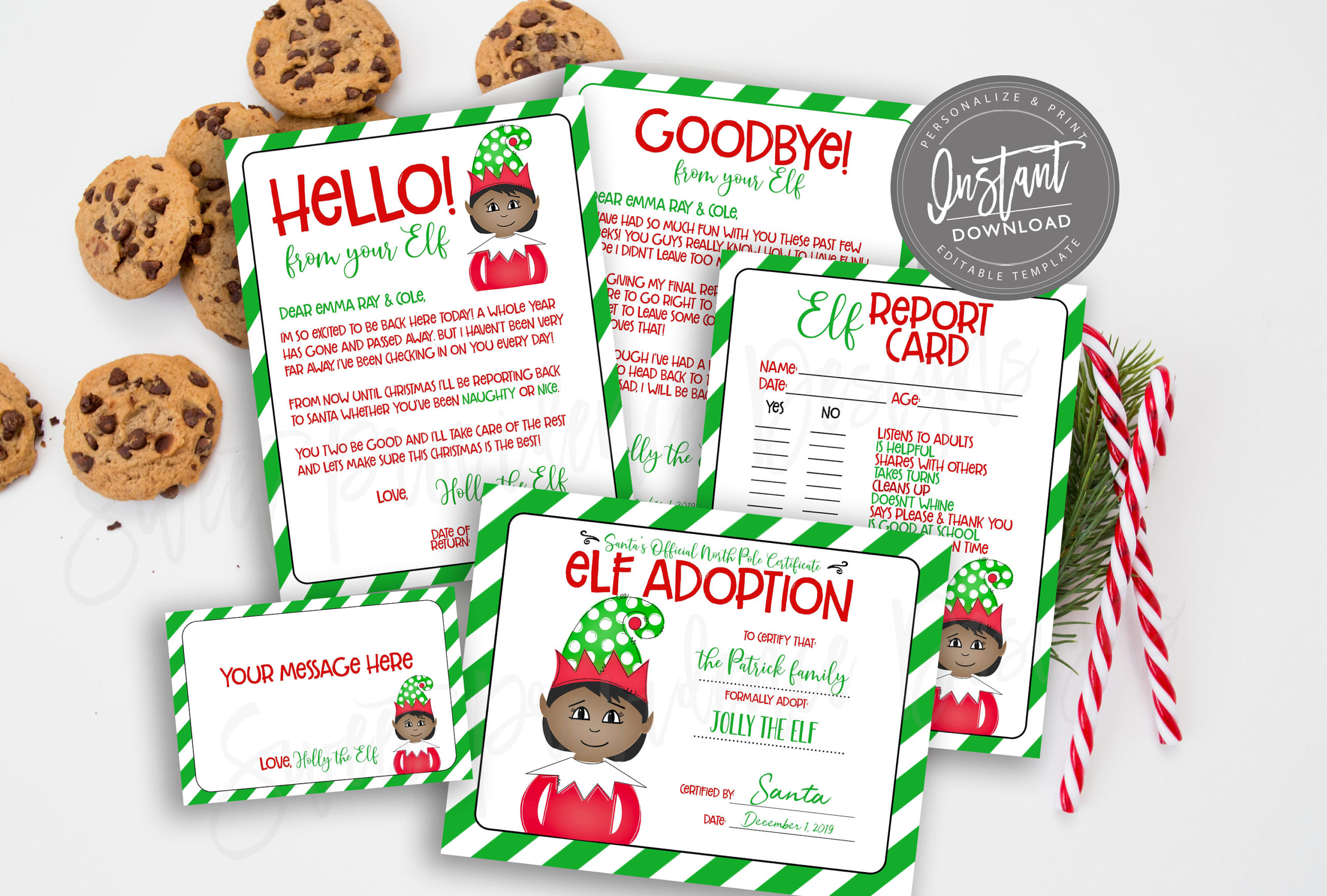 EDITABLE Elf Goodbye Stationery, Printable Elf Letters, Notes from the Elf, Elf Prop Idea, DIY Elf Activity Santa North Pole Instant Access