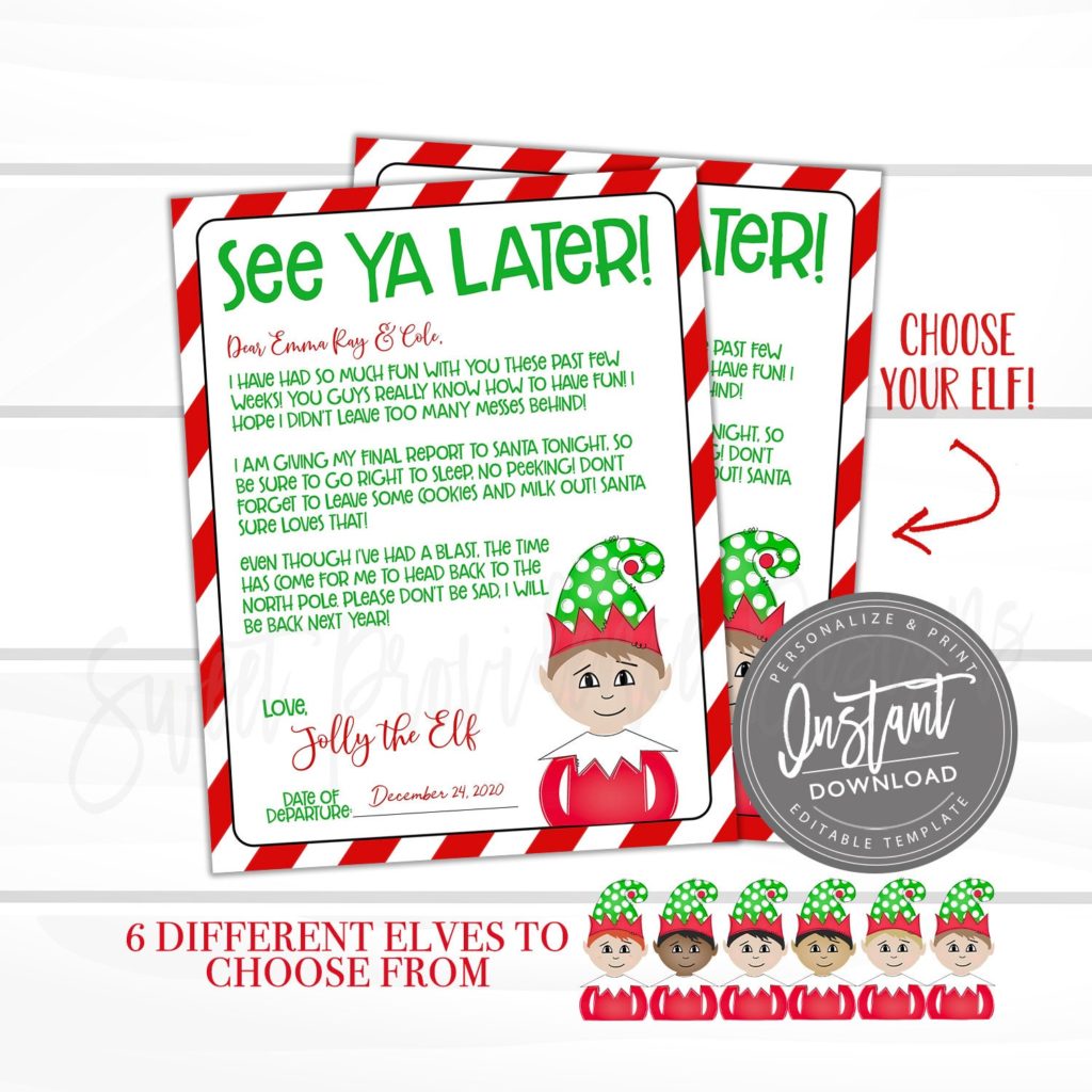 Elf Printable Adoption Letter, Editable Elf Adoption Note, 2021 Letter 