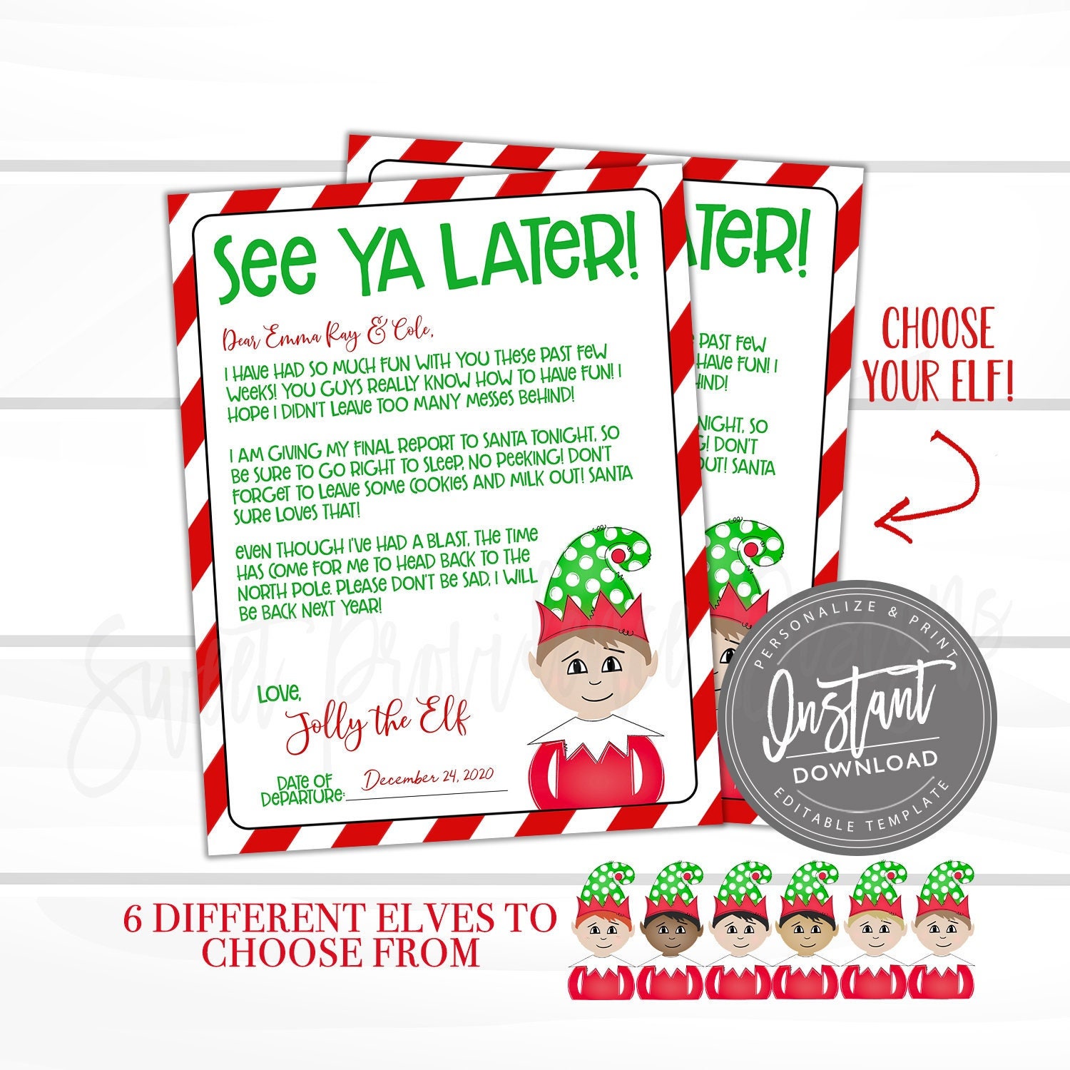 Elf Arrival Letter, I'm Back Editable Goodbye Quarantine, 2021 Santa Letter, Custom Christmas Personalized Printable Instant Access EDIT NOW - Image 10