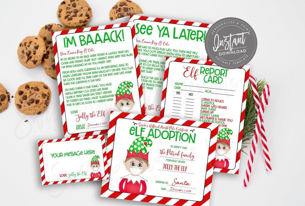 Elf Quarantine Arrival Letter, Editable Elf Welcome Note, 2021 Santa ...