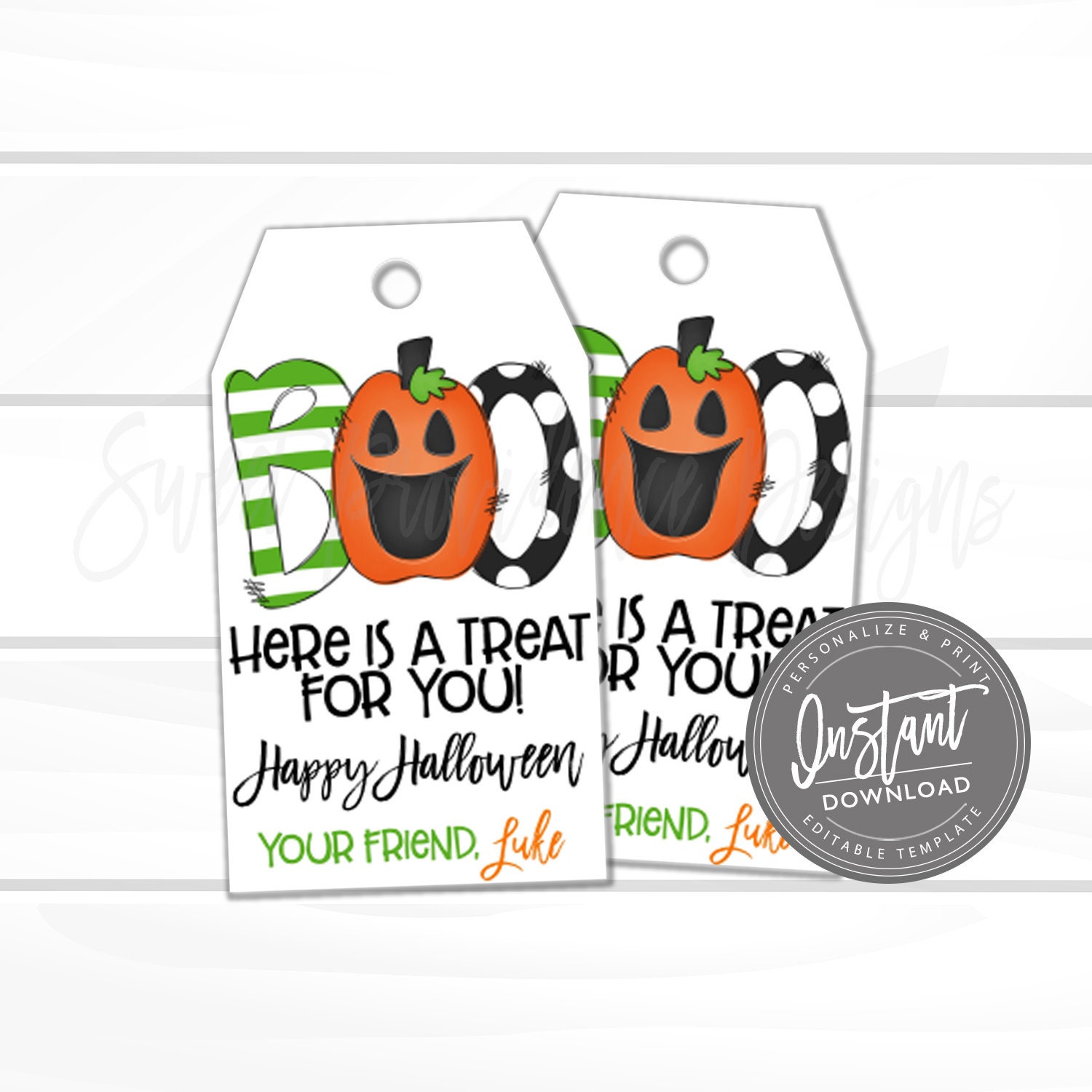 Halloween Gift Tag, Favor Tags, Personalized Halloween Tags, Halloween ...