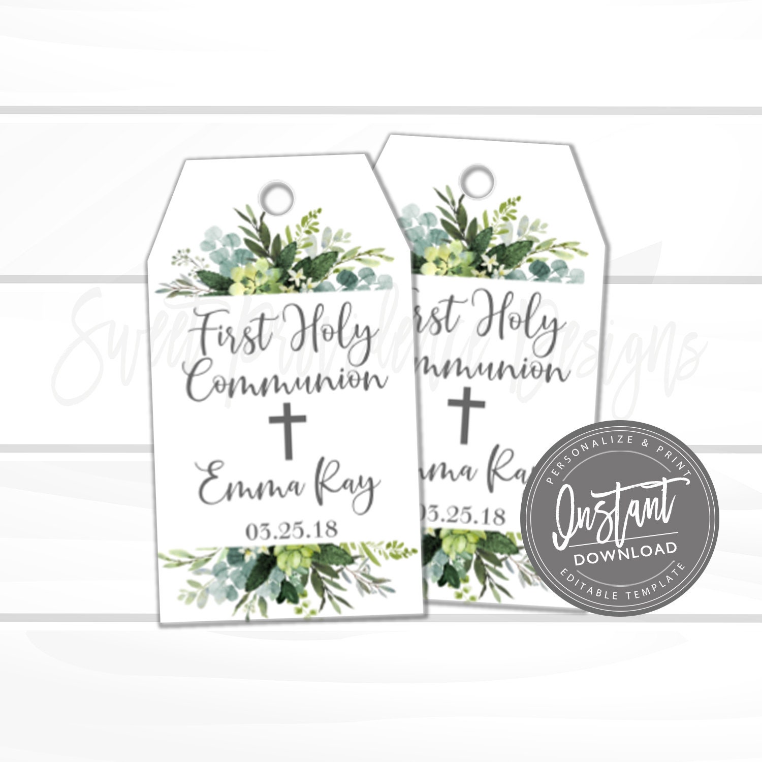 thumbnail image 2 of Personalised First Holy Communion Stickers - Thank You Sweet Cone Bag Party Decor 2 of 3