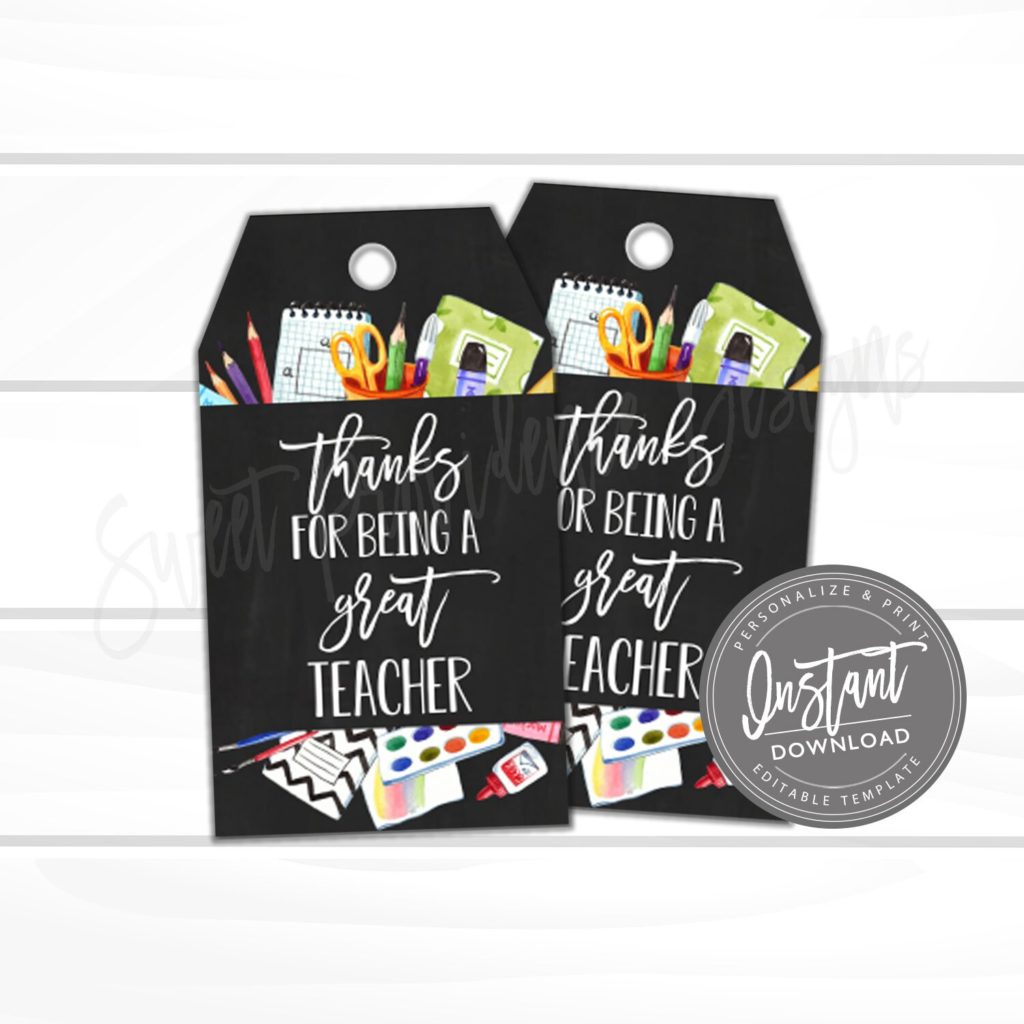 Editable Teacher Appreciation Gift Tag End Of School Year | Teachpic