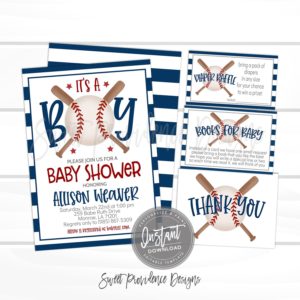 Baby Shower Welcome Sign, Personalized Baby Shower Sign, Editable Entry Sign,  Easel Sign, Baseball, Instant Access, Sweet Providence
