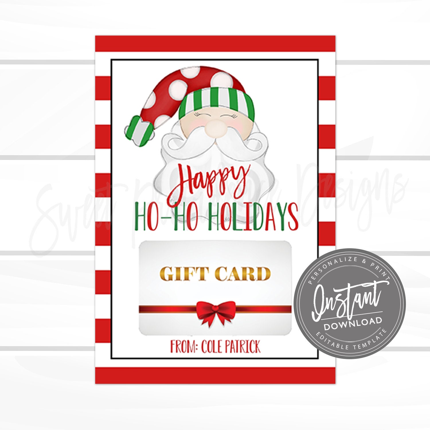 Gift Card Holder Tag Printable 