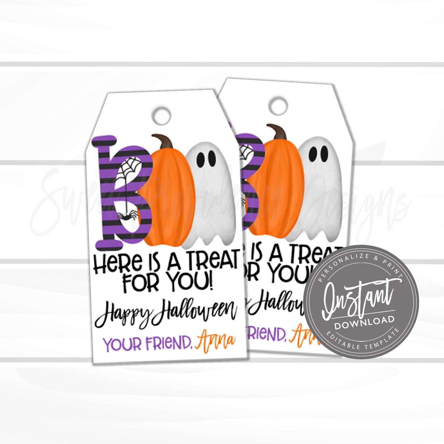 Halloween Gift Tag Favor Tags, Personalized Halloween Tags, Halloween  Printable, Trick or Treat Favor Tags, EDITABLE INSTANT DOWNLOAD
