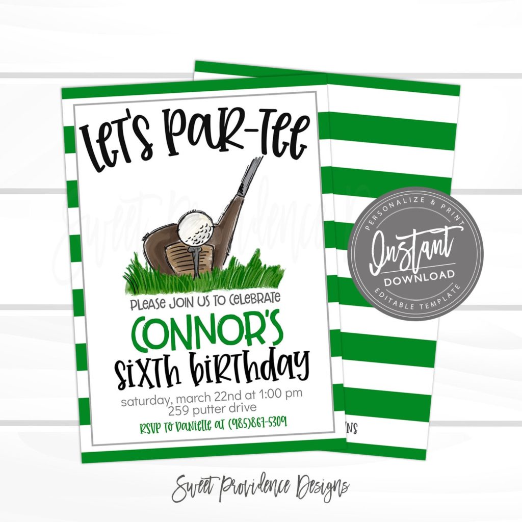 Golf Birthday Invitation, Let's Par-Tee, Editable golf party, Boy Sports Birthday Invitation, Top Printable Instant Access EDIT NOW | Sweet Providence Designs golf-birthday-invitation-let-s-par-tee-editable-golf-party-boy-sports-birthday-invitation-top-printable-instant-access-edit-now-sweet-providence-designs