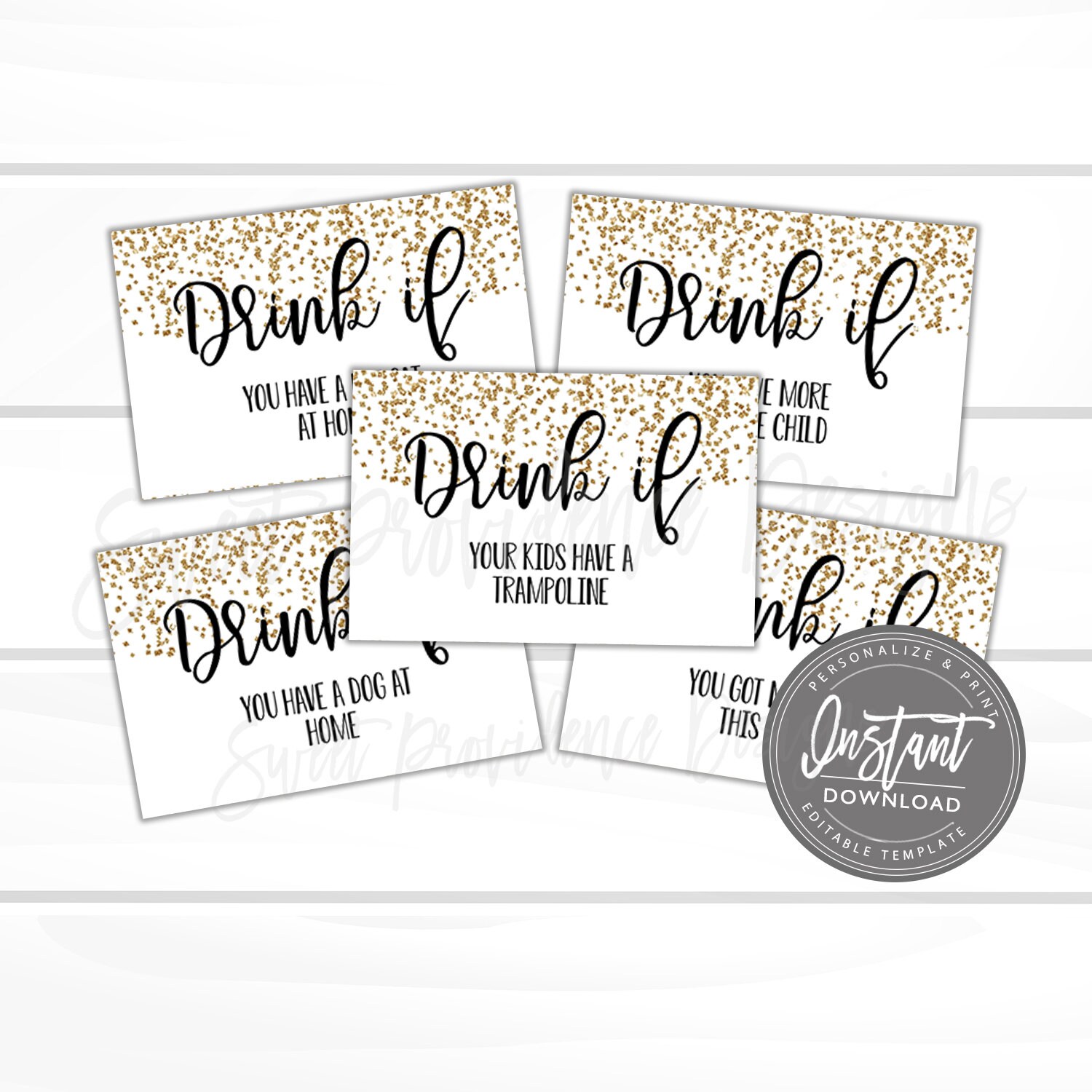 Drinking Game for Adults Printable Drink If Party Game Great 