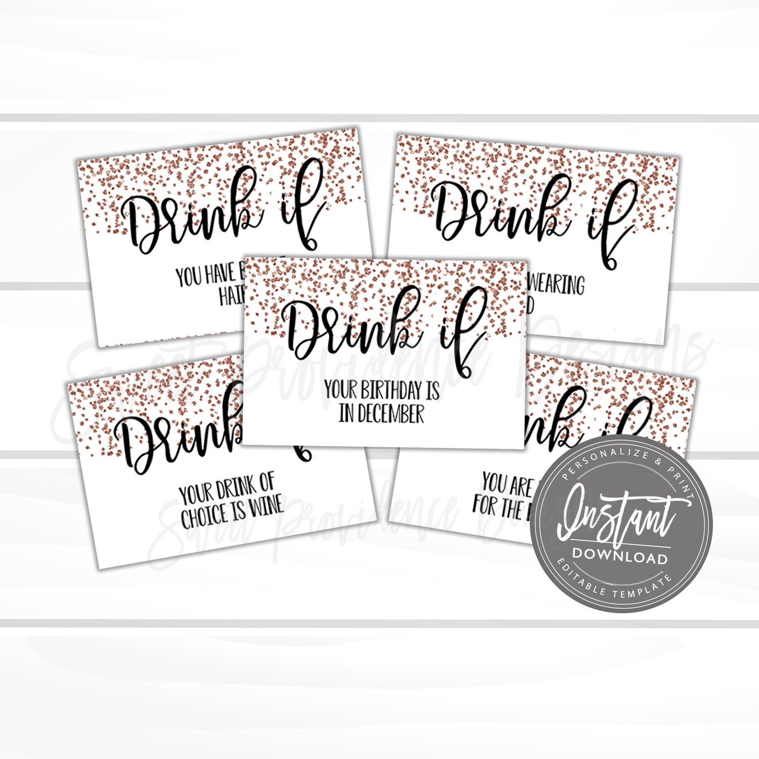 Free New Year's Eve Drink If Game Printable - Hypnotic Glamour Designs