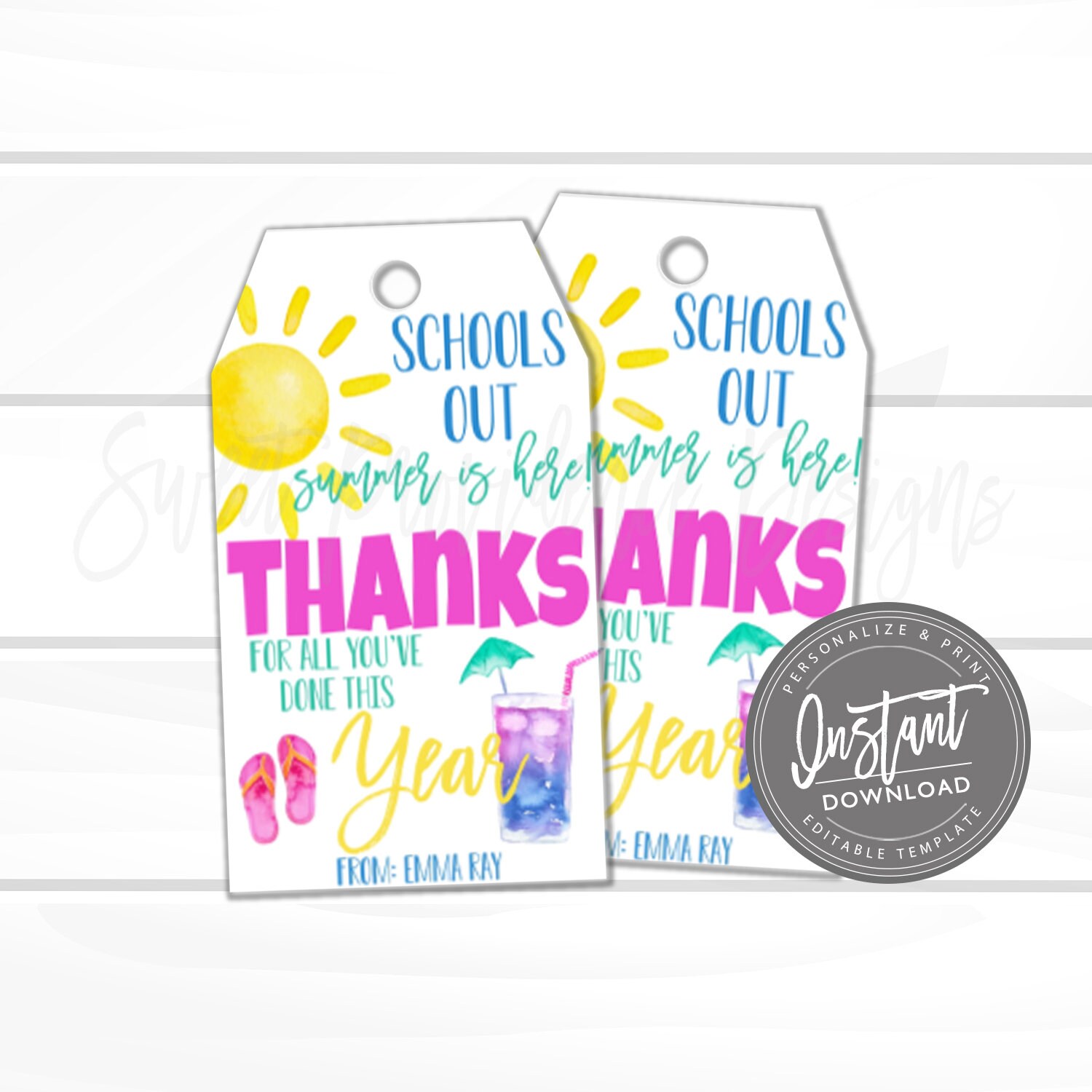 Teacher Gift Tag/printable/instant Download/teacher Appreciation